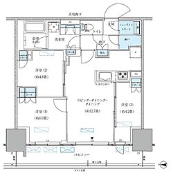 パークアクシス西大島コンフォートスクエア 14階3LDKの間取り