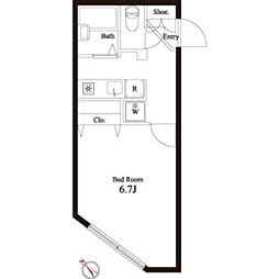 ZESTY千歳船橋 2階1Kの間取り