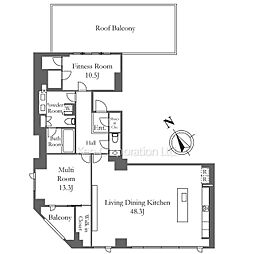 プレステージレジデンス白金台 4階2LDKの間取り