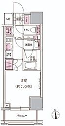 プレジリア東日本橋 4階1Kの間取り