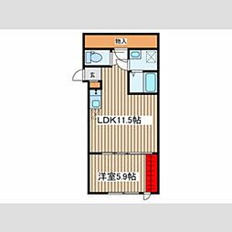 ロアジス下石神井 3階1LDKの間取り