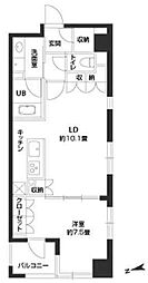 パークキューブ銀座イースト 3階1LDKの間取り