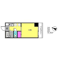 東急多摩川線 矢口渡駅 徒歩3分の賃貸マンション 3階1Kの間取り