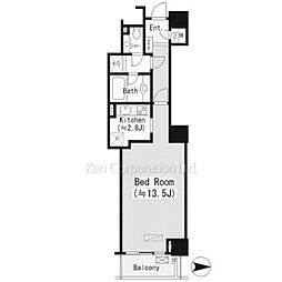 恵比寿ガーデンテラス弐番館 9階1Kの間取り