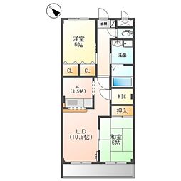 ベルフォーレ1番館 2LDKの間取図画像