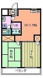 グリーンパークタニグチ2 2DKの間取図画像