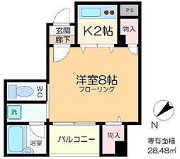 マリーナタカケンビル 1Kの間取図画像