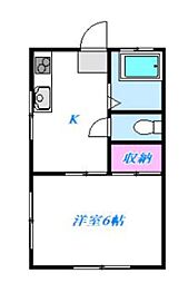 渡辺ハイツ 1DKの間取図画像