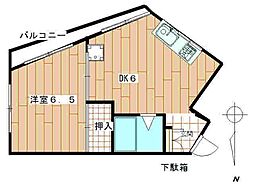 シマダTWビル 1DKの間取図画像