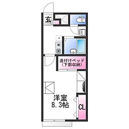 和歌山電鐵貴志川線 神前駅 徒歩13分の賃貸アパート 2階1Kの間取り