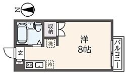 ミルテ上北沢 1階ワンルームの間取り