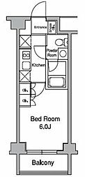 プラウドフラット目黒行人坂 1Kの間取図画像