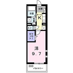 カーサモデルノ 1Kの間取図画像