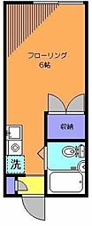 メゾンＫ 2階ワンルームの間取り