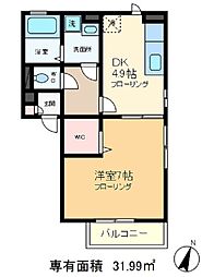 アネックス浮間2 1DKの間取図画像