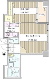 プラムコート東中野 1LDKの間取図画像
