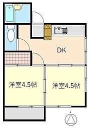 メゾン東大和 2Kの間取図画像