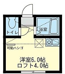 ユナイト反町オーパス・ワンII 1階ワンルームの間取り