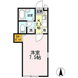 ベガ武蔵野 1Kの間取図画像