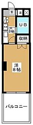 北野ホームズ 8階1Kの間取り