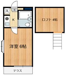 シティパレス2 1Kの間取図画像