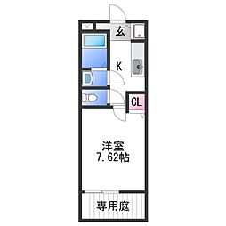 ファインヴィラ 1Kの間取図画像