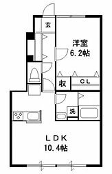 GreenLeaves南流山 1LDKの間取図画像