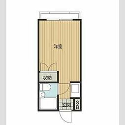 ステーションヴィラ鶴ヶ島 4階ワンルームの間取り