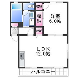 JR紀勢本線 宮前駅 徒歩37分の賃貸アパート 1階1LDKの間取り