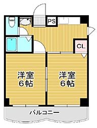 ツェルマット長居 2Kの間取図画像