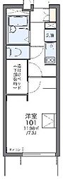 ブランドールH 1Kの間取図画像