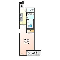 JR阪和線 上野芝駅 徒歩7分の賃貸アパート 2階1Kの間取り