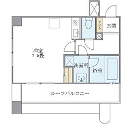 北品川アパートメント 5階ワンルームの間取り