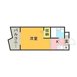 メゾン・ド・クレール ワンルームの間取図画像