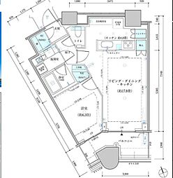 パークタワー勝どきサウス 1LDKの間取図画像