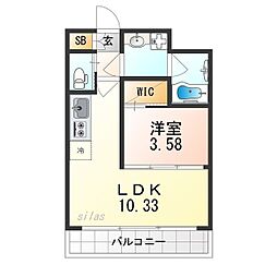 JR大阪環状線 弁天町駅 徒歩2分の賃貸マンション 3階1LDKの間取り