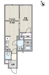 エルファーロ三軒茶屋VI 1階1LDKの間取り