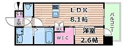 大阪市城東区今福西3丁目マンション 1LDKの間取図画像
