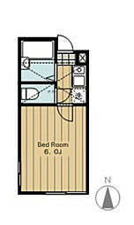 JR横浜線 橋本駅 徒歩9分の賃貸アパート 1階1Kの間取り