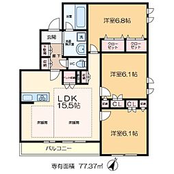 ＭＧｒｉｓｅ 3階3LDKの間取り