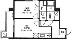 サンライズタカチオ 3階1DKの間取り