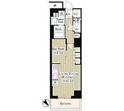 ステーションツインタワーズ糀谷フロント・ウエスト 1LDKの間取図画像