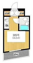 メゾンドマキ ワンルームの間取図画像