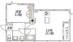 Per Sempre 1LDKの間取図画像