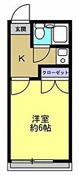 ハイツ神大寺 1Kの間取図画像