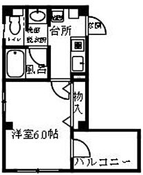 レジデンスリーベ 1Kの間取図画像