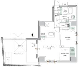 ワンルーフレジデンス中野 2LDKの間取図画像