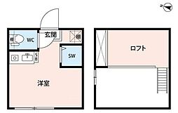リュクスシティー池尻大橋 1階ワンルームの間取り