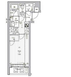 THE PREMIUM CUBE G 大崎 2階1Kの間取り
