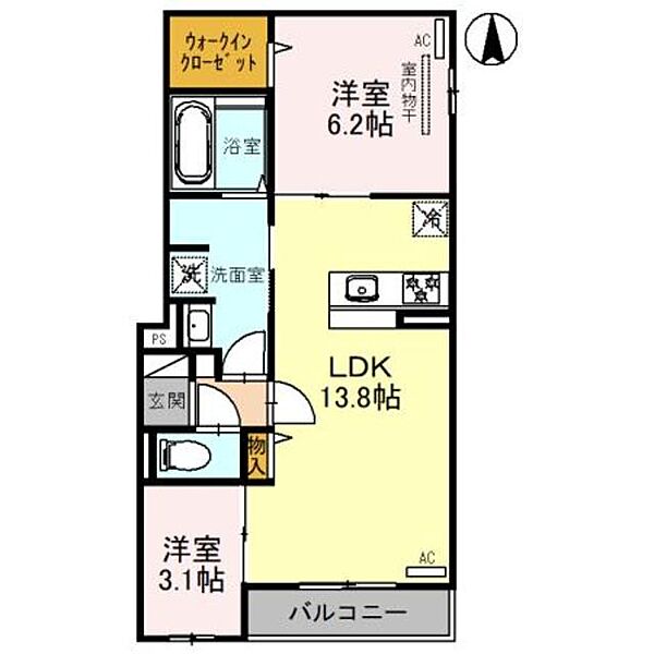 Clashist平野西West ｜大阪府大阪市平野区平野西６丁目(賃貸アパート2LDK・2階・54.63㎡)の写真 その2